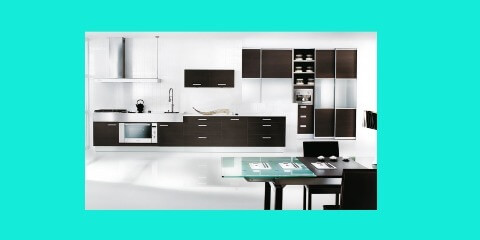 Black with white kitchen service