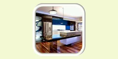 Modern kitchen wardrobe with ceiling